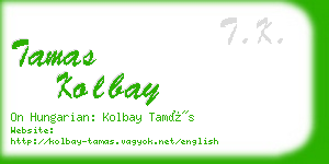 tamas kolbay business card